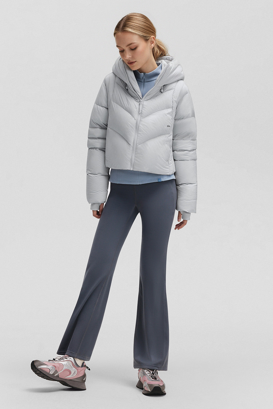 beneunder lofthaven womens extra warmth short down jacket #color_blue gray