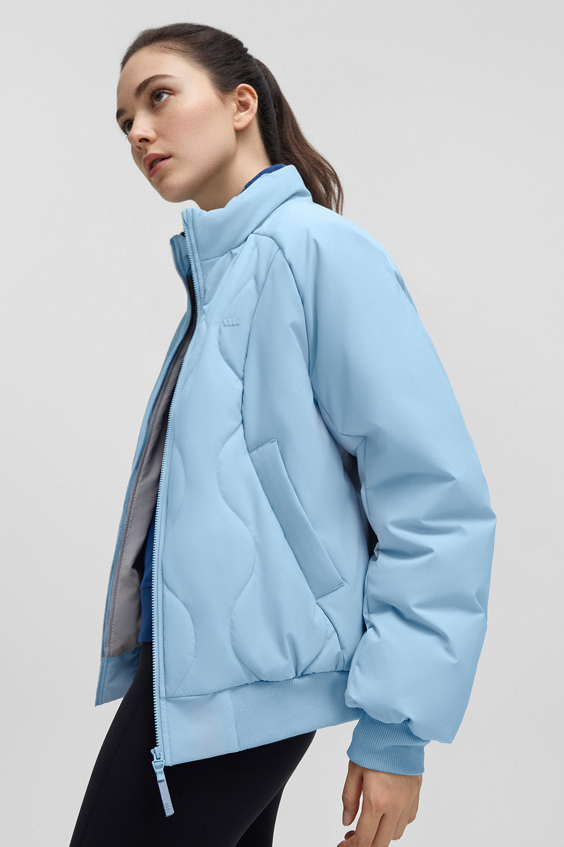 beneunder trailjacket womens medium warmth fleece jacket #color_light blue