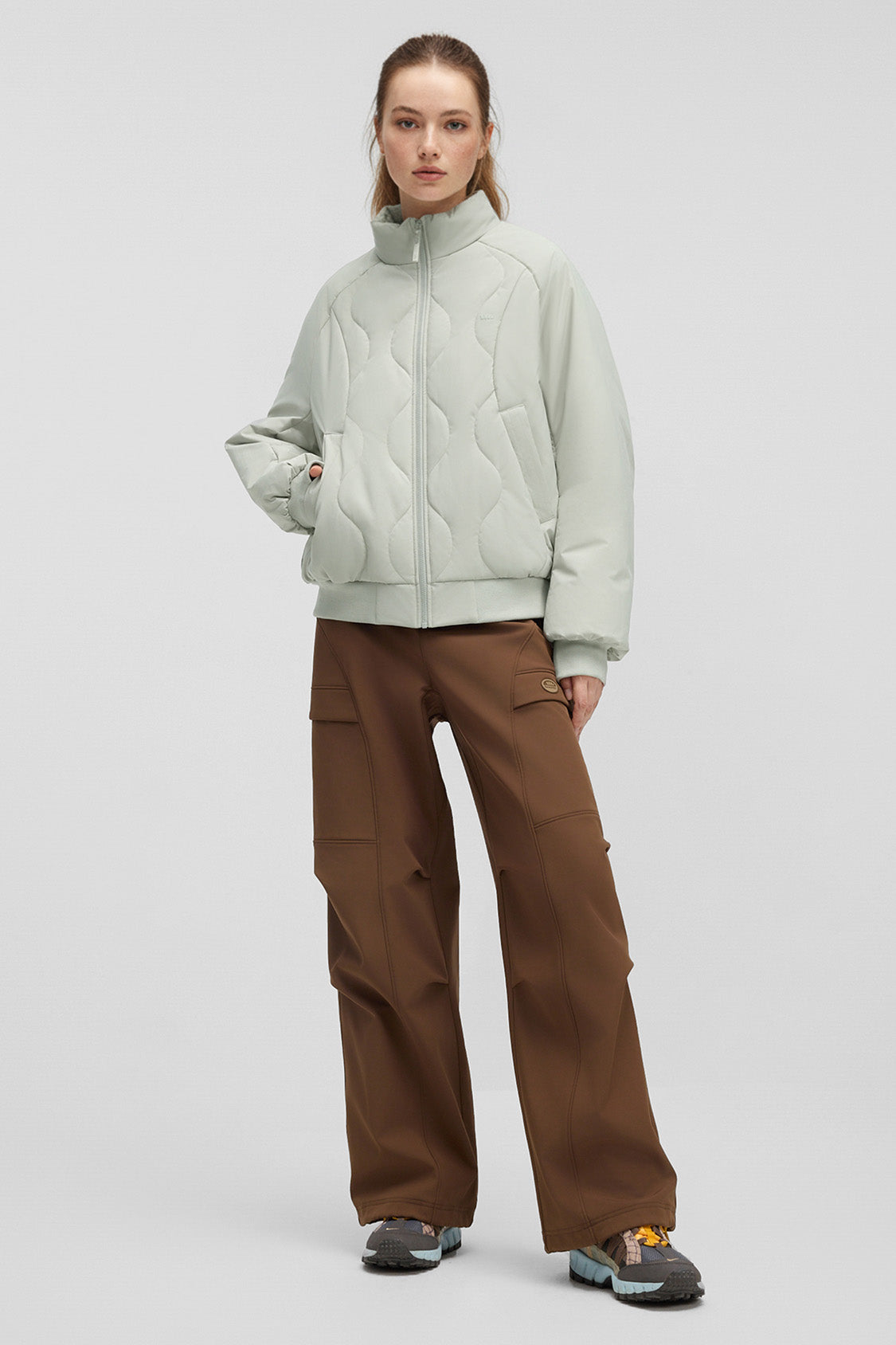 beneunder trailjacket womens medium warmth fleece jacket #color_mint green