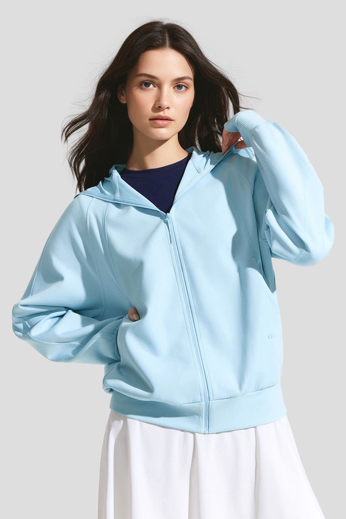 beneunder airshell womens windproof sun protection jacket upf50#color_blue