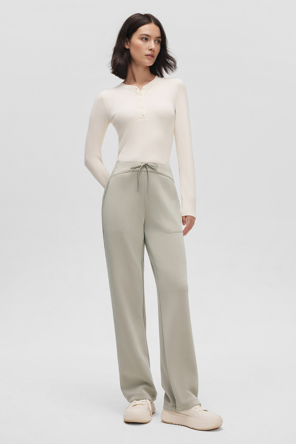 beneunder flexstraight womens high stretch straight leg pants #color_gray