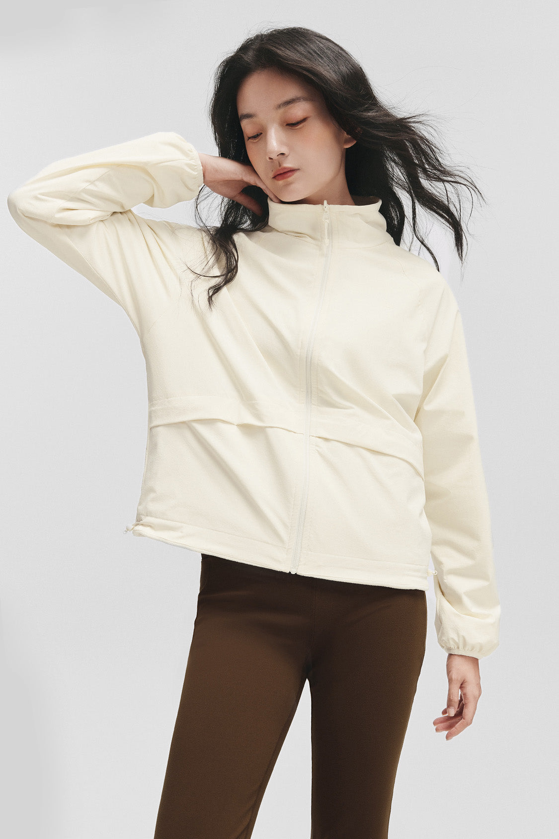 beneunder flipbreeze womens light warmth reversible fleece jacket#color_beige - white