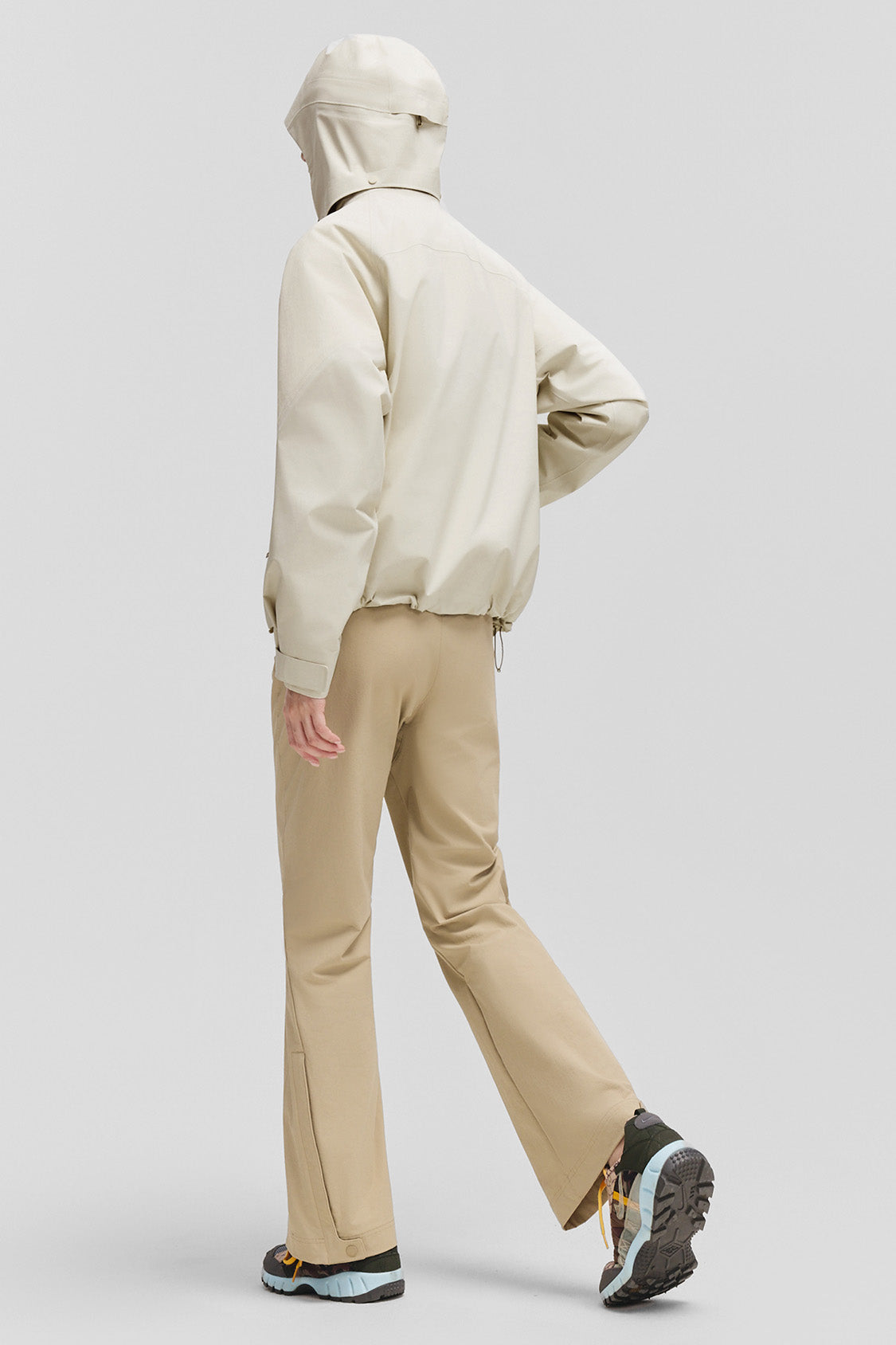 beneunder peakflex – women’s stretch insulated shell jacket (removable hood, warm liner) #color_beige