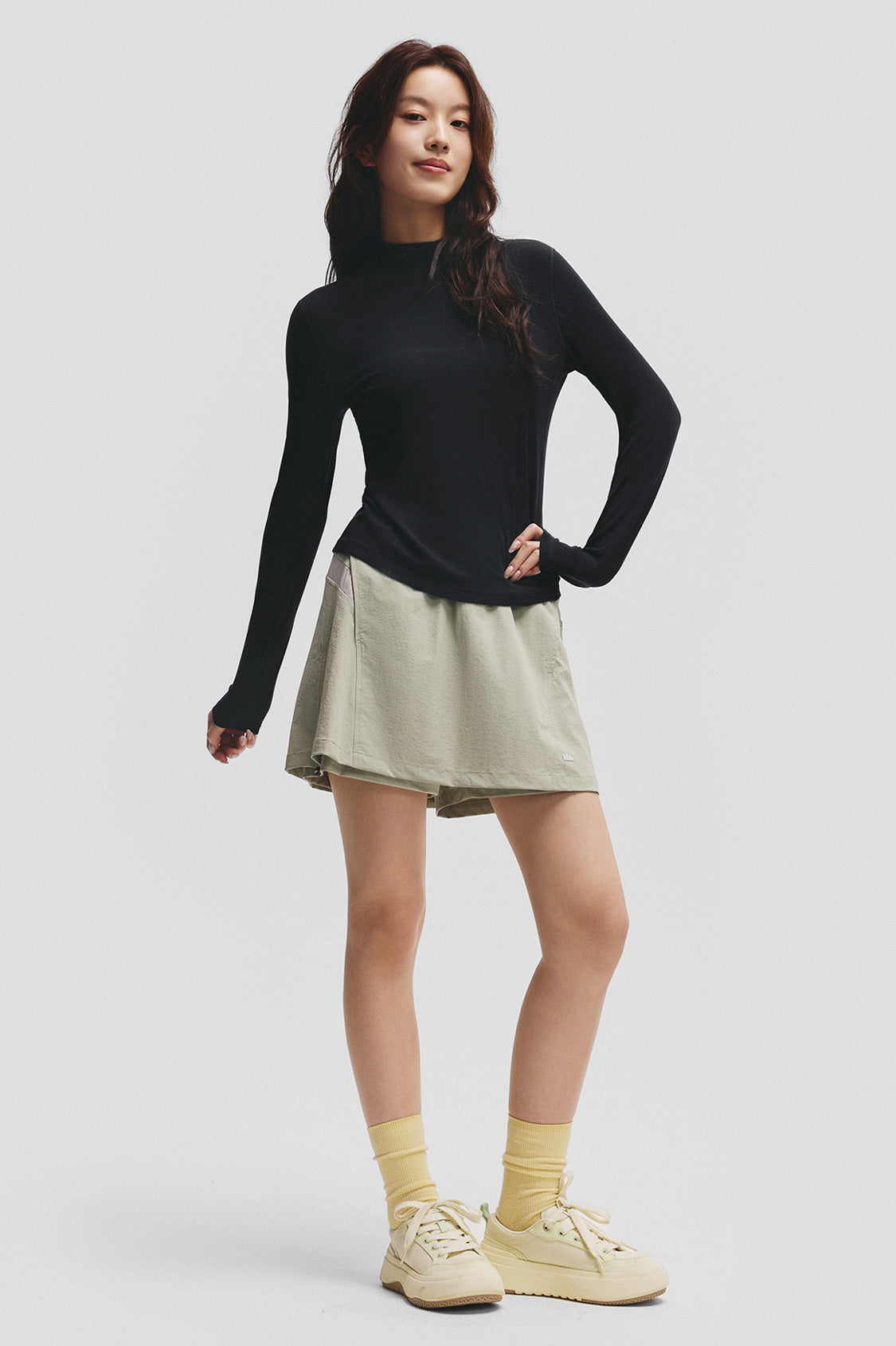 beneunder cozyflex womens half turtleneck thermal base layer top #color_black