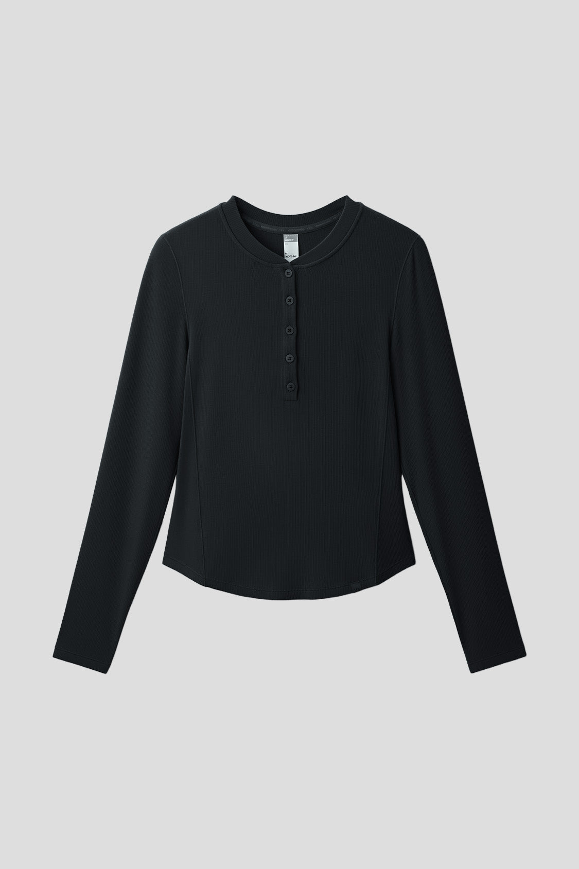 beneunder henleyhaven womens henley neck thermal base layer top #color_black