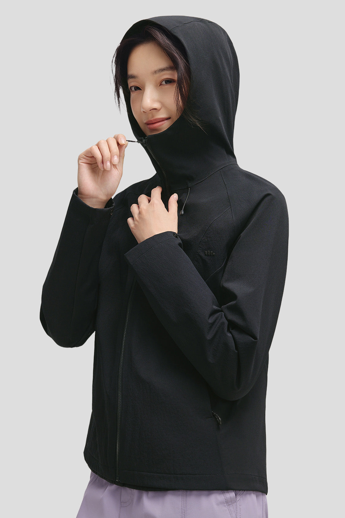 beneunder tritherm womens medium warmth 3 in 1 softshell down jacket #color_black