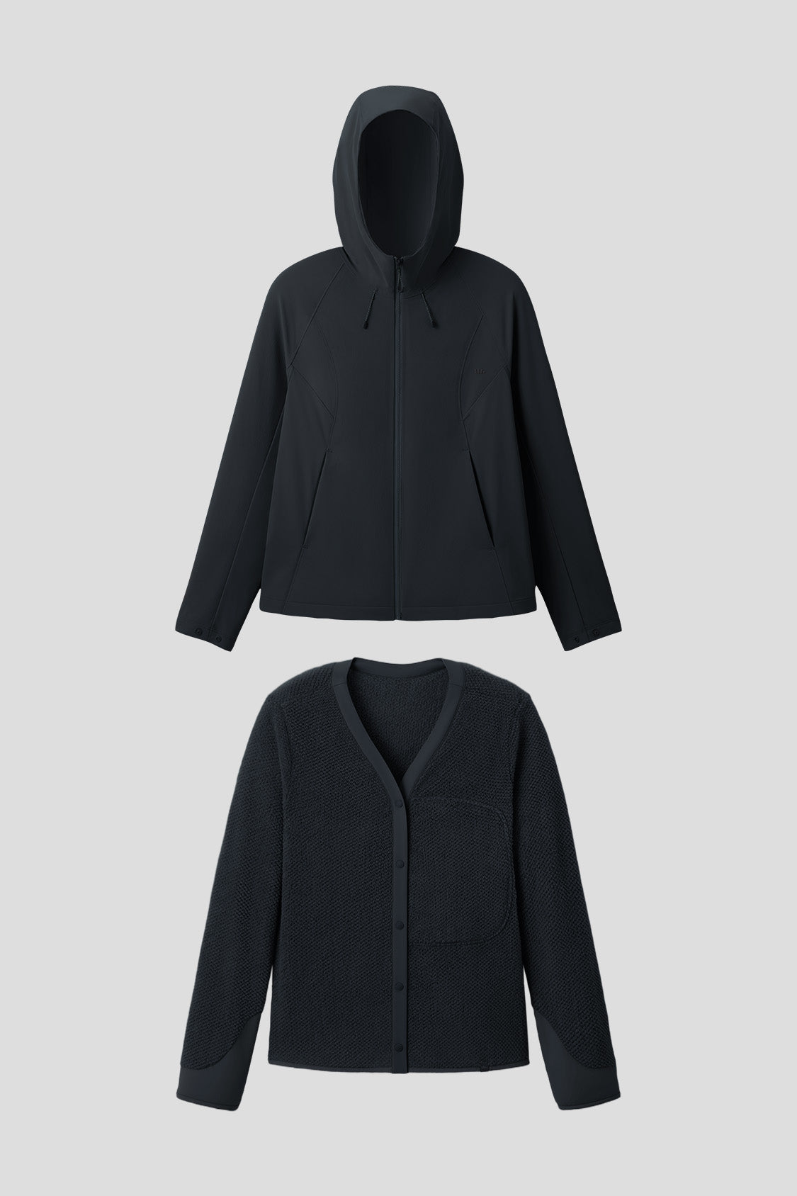 beneunder tritherm womens medium warmth 3 in 1 softshell down jacket #color_black