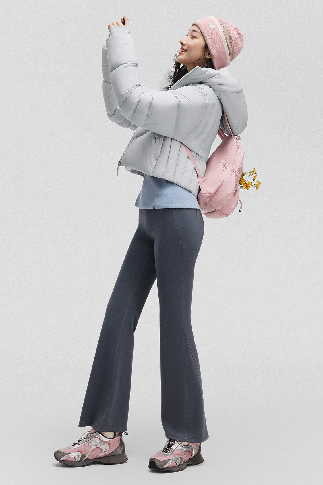 beneunder lofthaven womens extra warmth short down jacket #color_blue gray