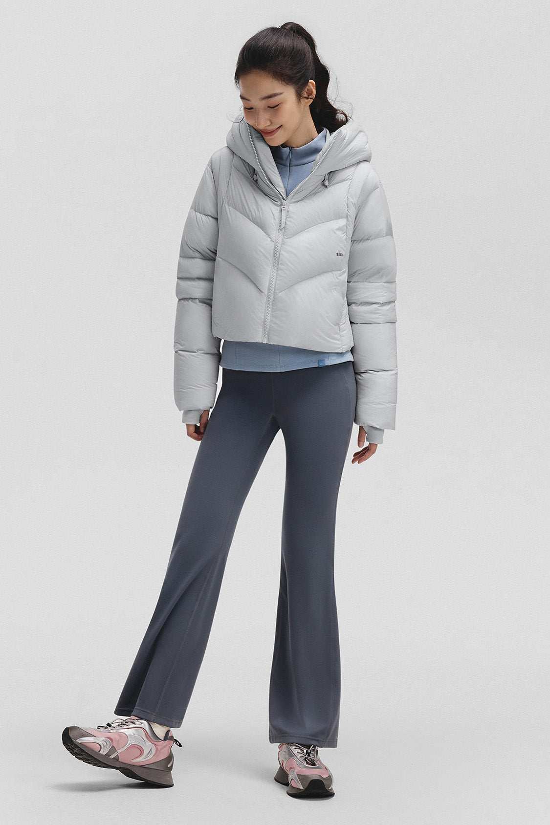 beneunder lofthaven womens extra warmth short down jacket #color_blue gray