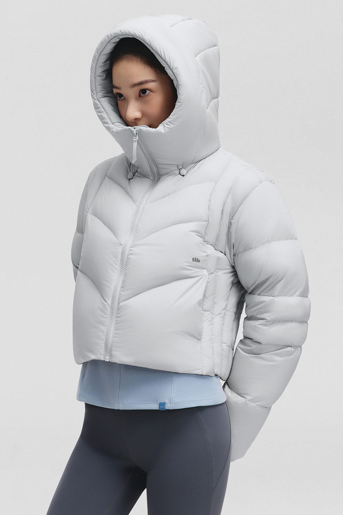 beneunder lofthaven womens extra warmth short down jacket #color_blue gray