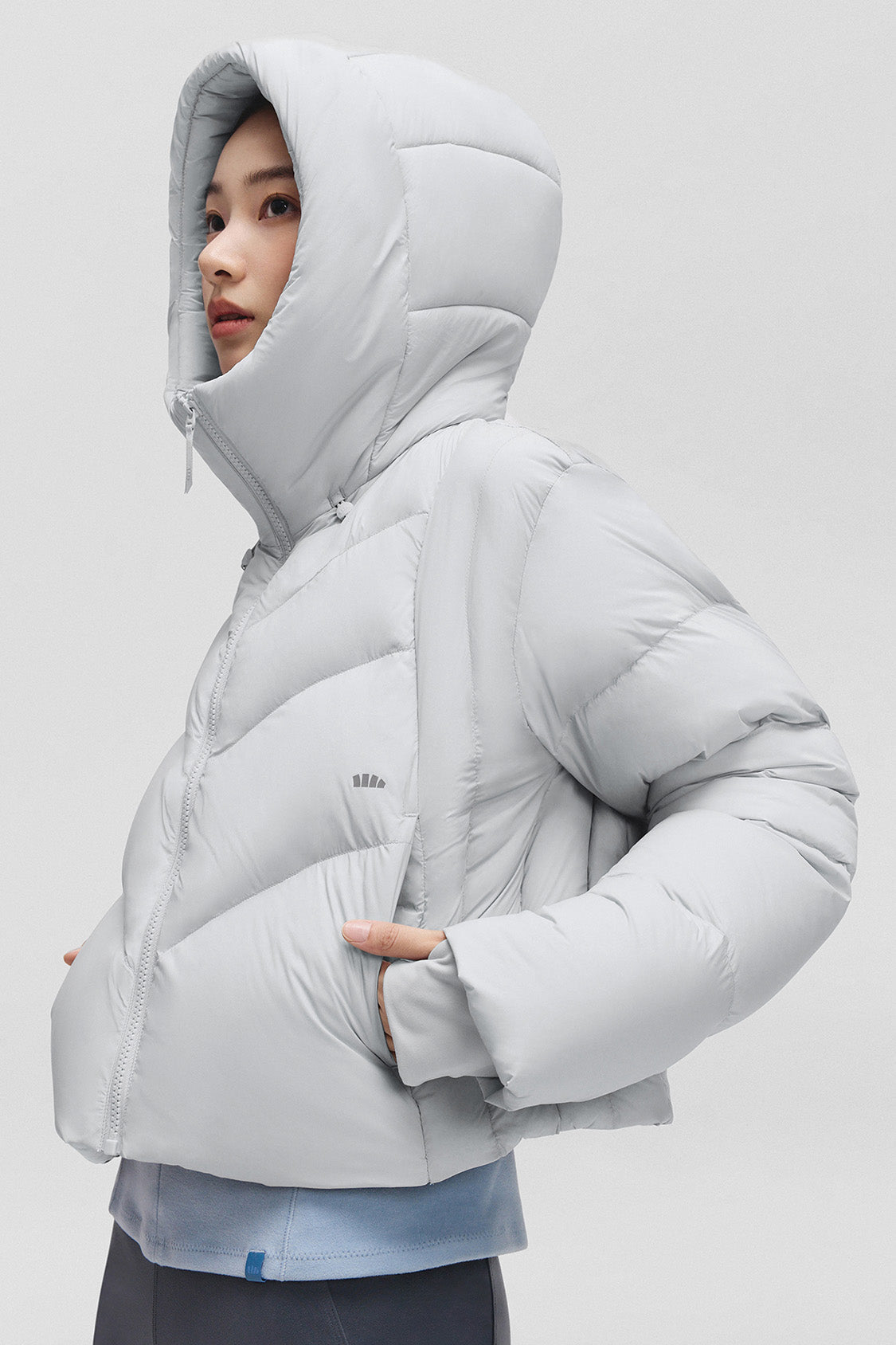 beneunder lofthaven womens extra warmth short down jacket #color_blue gray