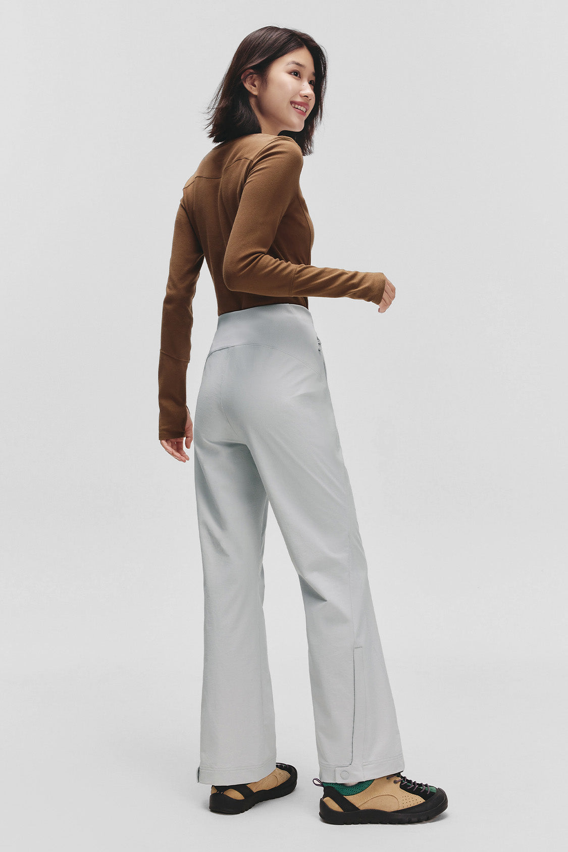 beneunder softflare womens softshell mini flare pants #color_blue gray