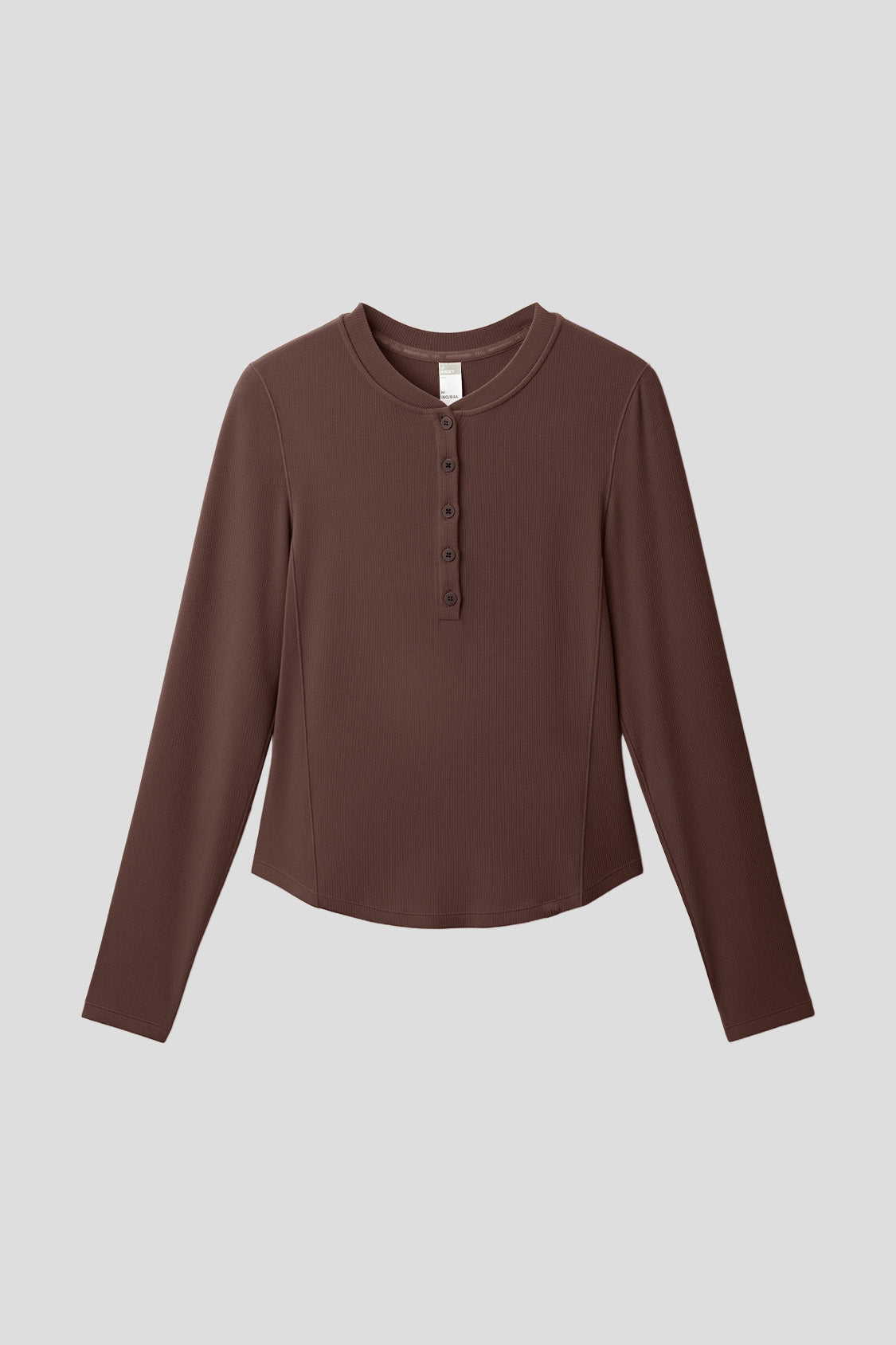 beneunder henleyhaven womens henley neck thermal base layer top #color_brown