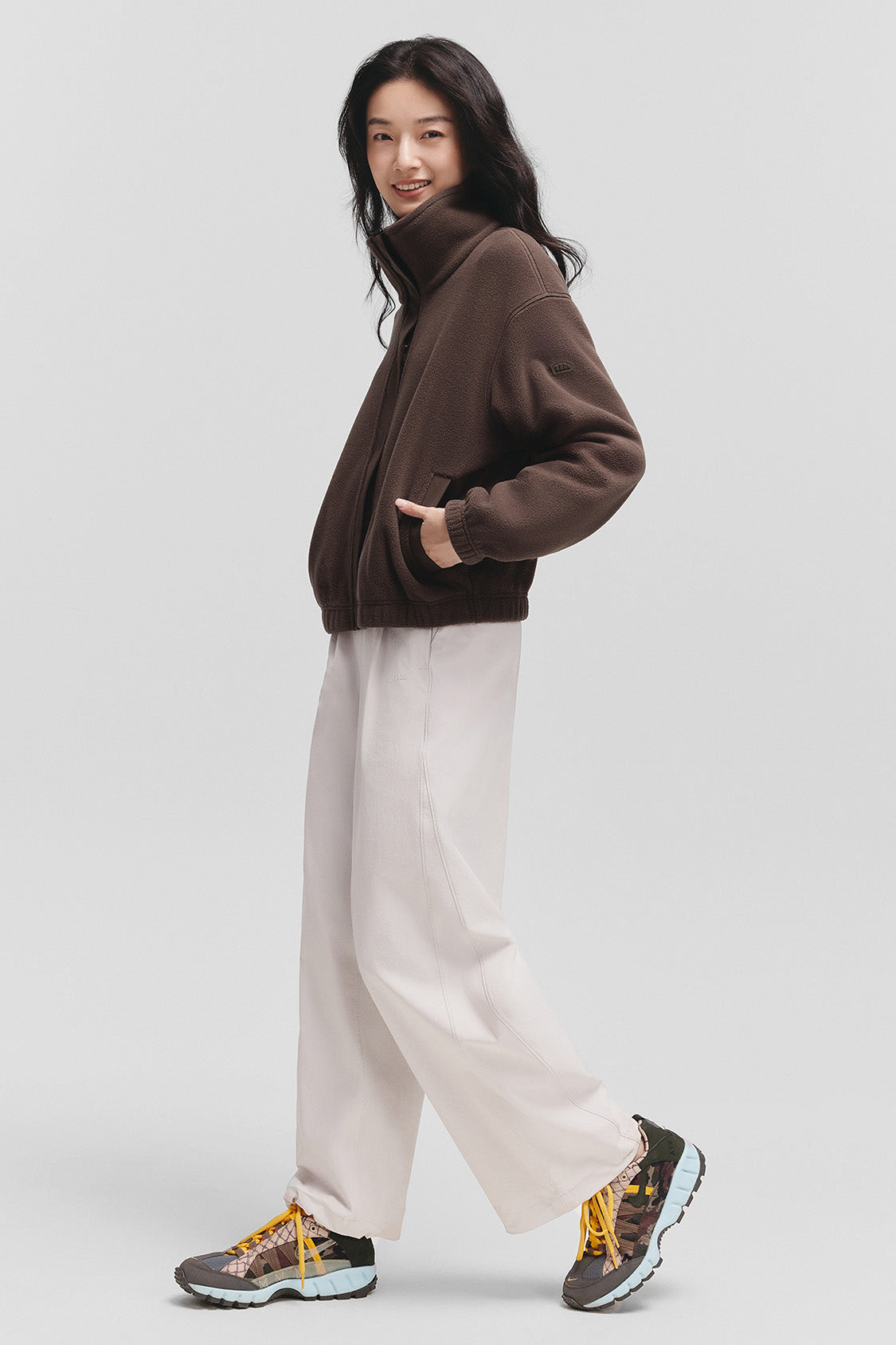 beneunder cozydrift womens light warmth relaxed fit fleece jacket#color_brown