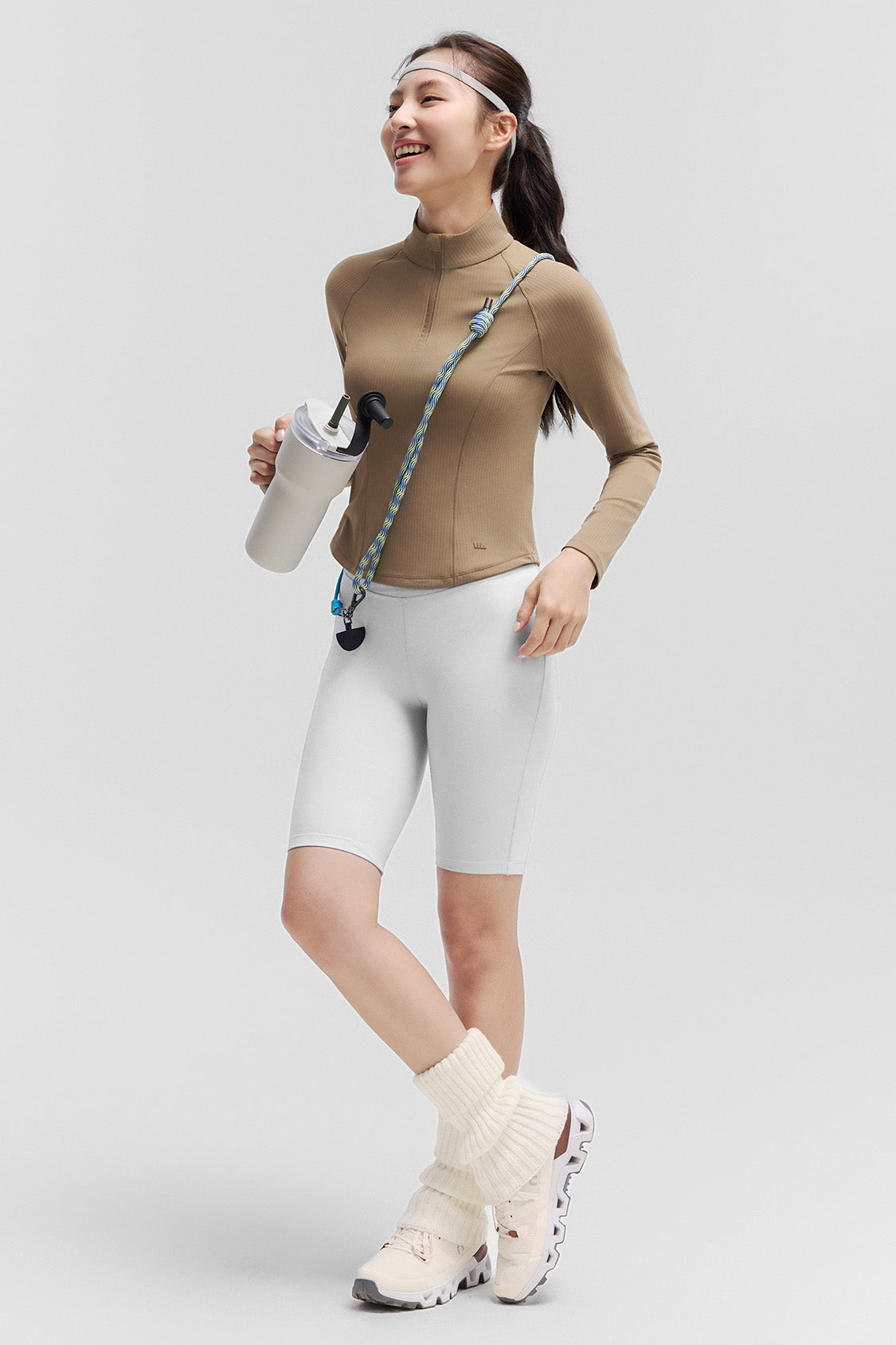 beneunder stripedry womens striped quick dry shaping top #color_brown