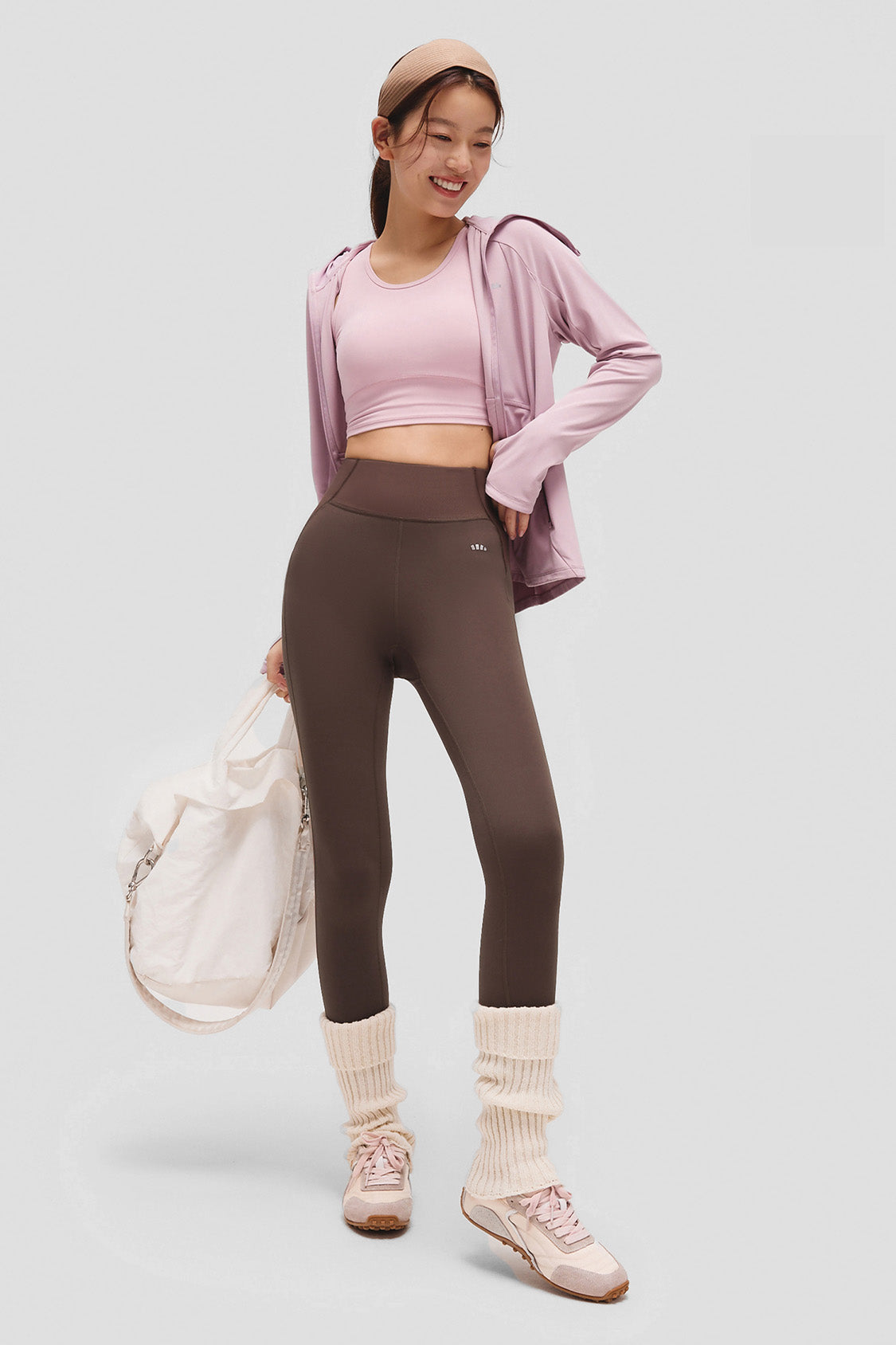 beneunder flexskin womens high stretch base layer leggings #color_brown