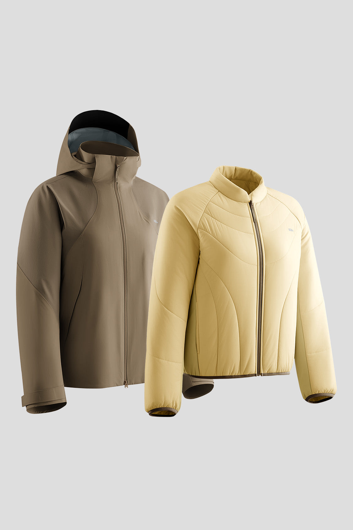 beneunder peakflex – women’s stretch insulated shell jacket (removable hood, warm liner) #color_brown