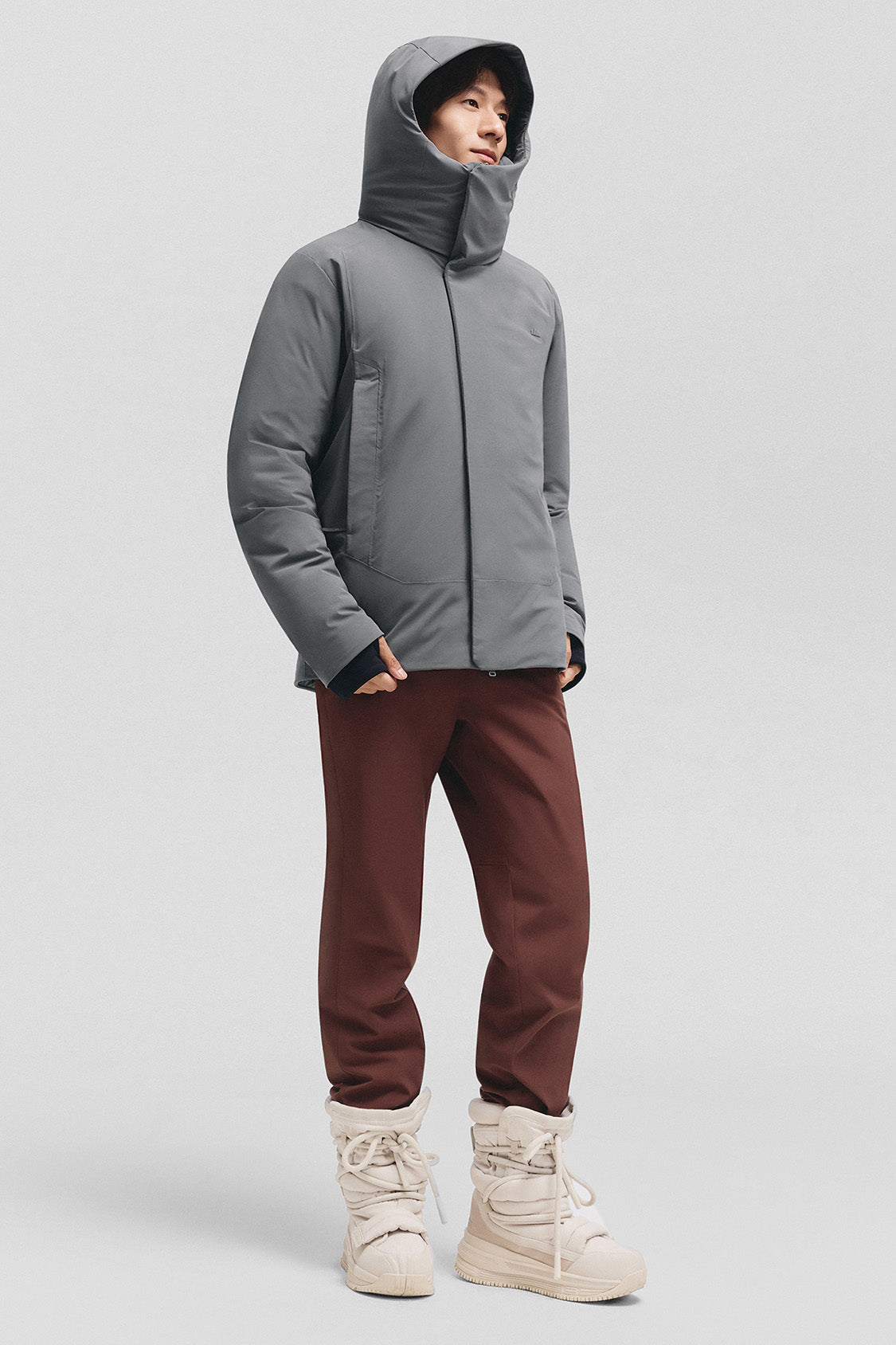 beneunder frostfort – men’s full-protection boxy down jacket (extra warm, long sleeve) #color_deepgray