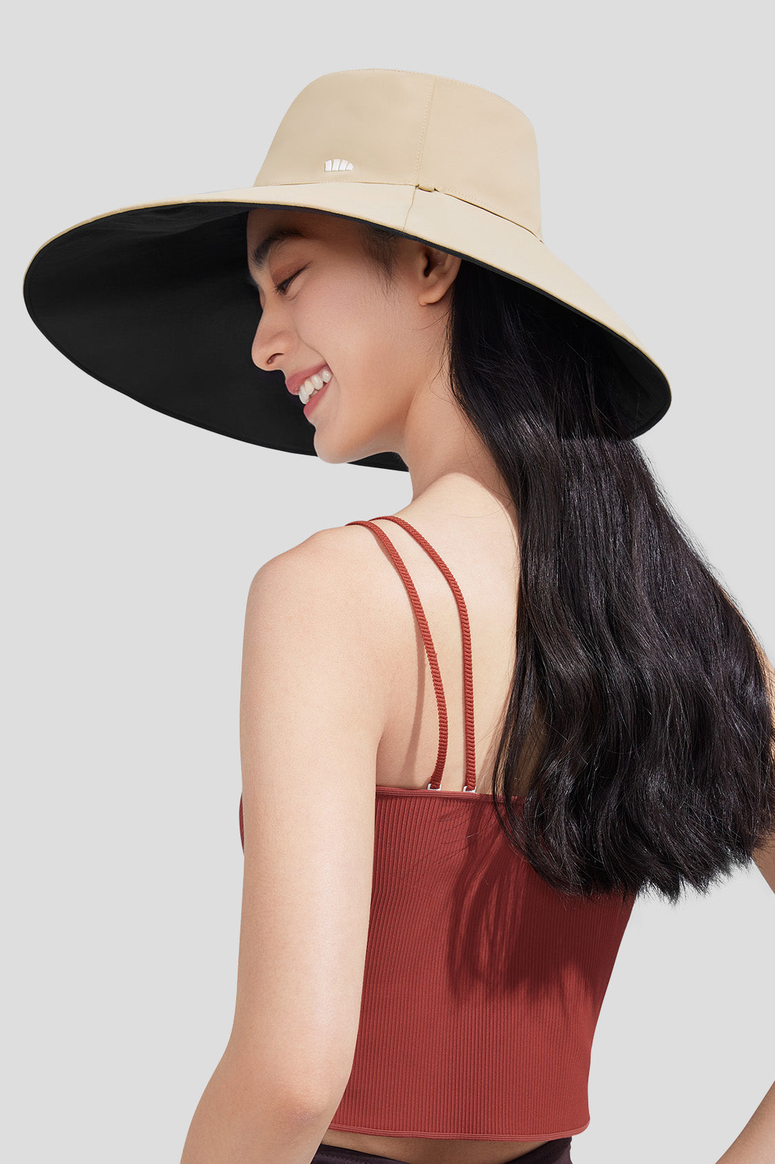Dome Cozy - Women's Bucket Hat UPF50+ Deep Khaki - Black / One Size - 57cm