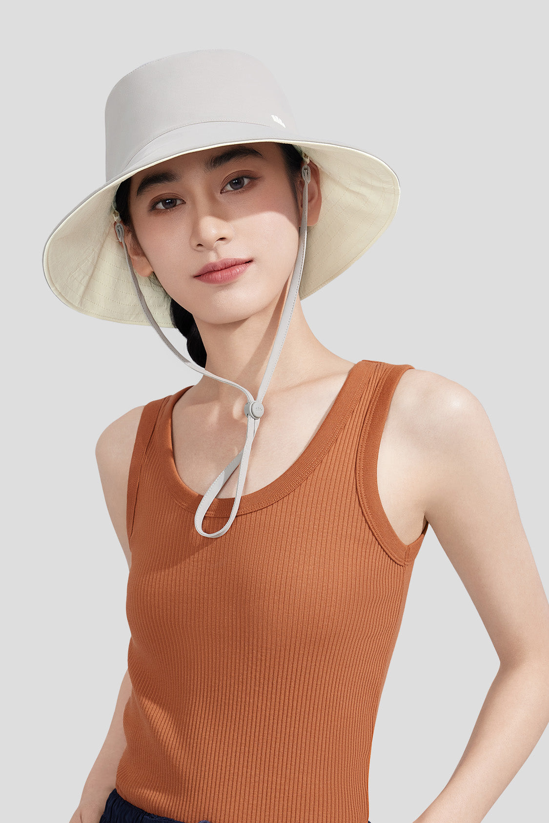 Rever - Women's Sun Hats UPF50+ Deep Rock Gray - White / 57 cm