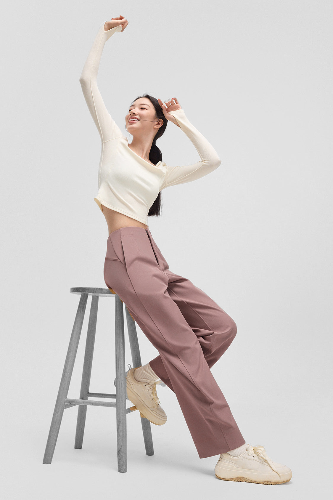 beneunder wrinkleaway womens easy care straight leg pants #color_dusty rose