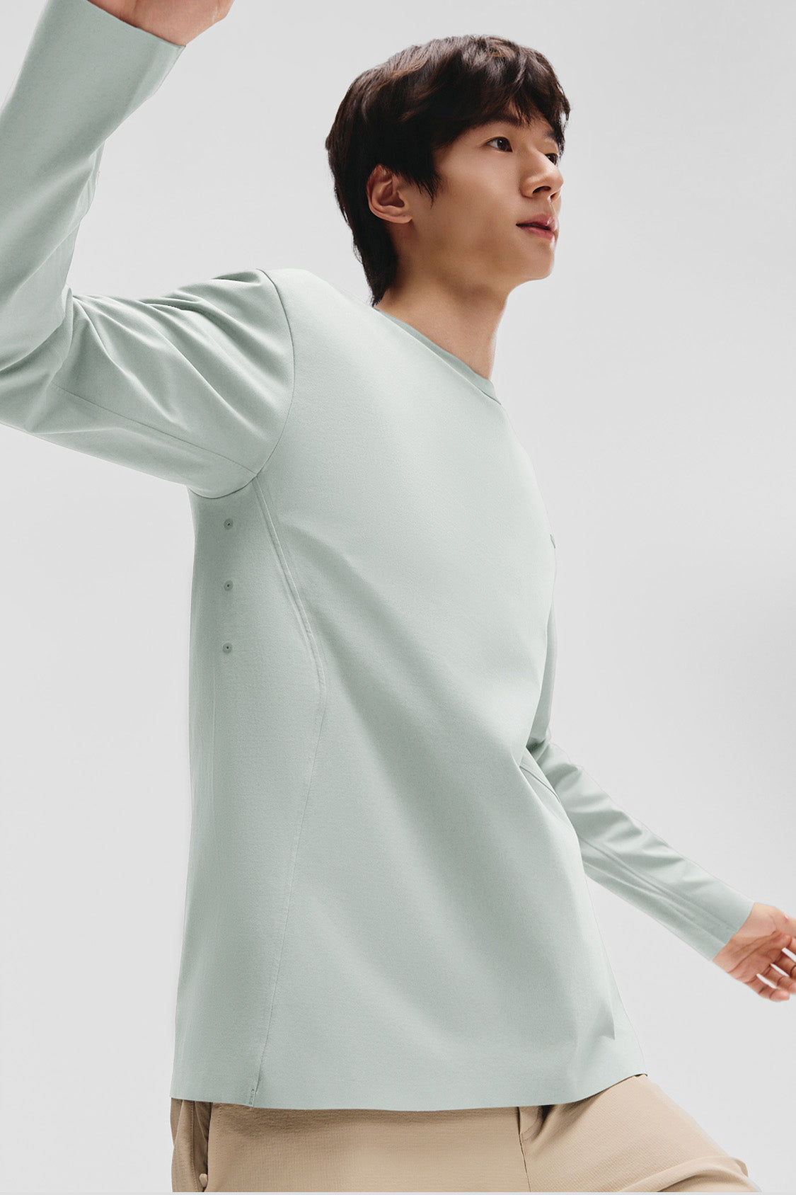 beneunder dryshield mens sweat resistant long sleeve top #color_gray