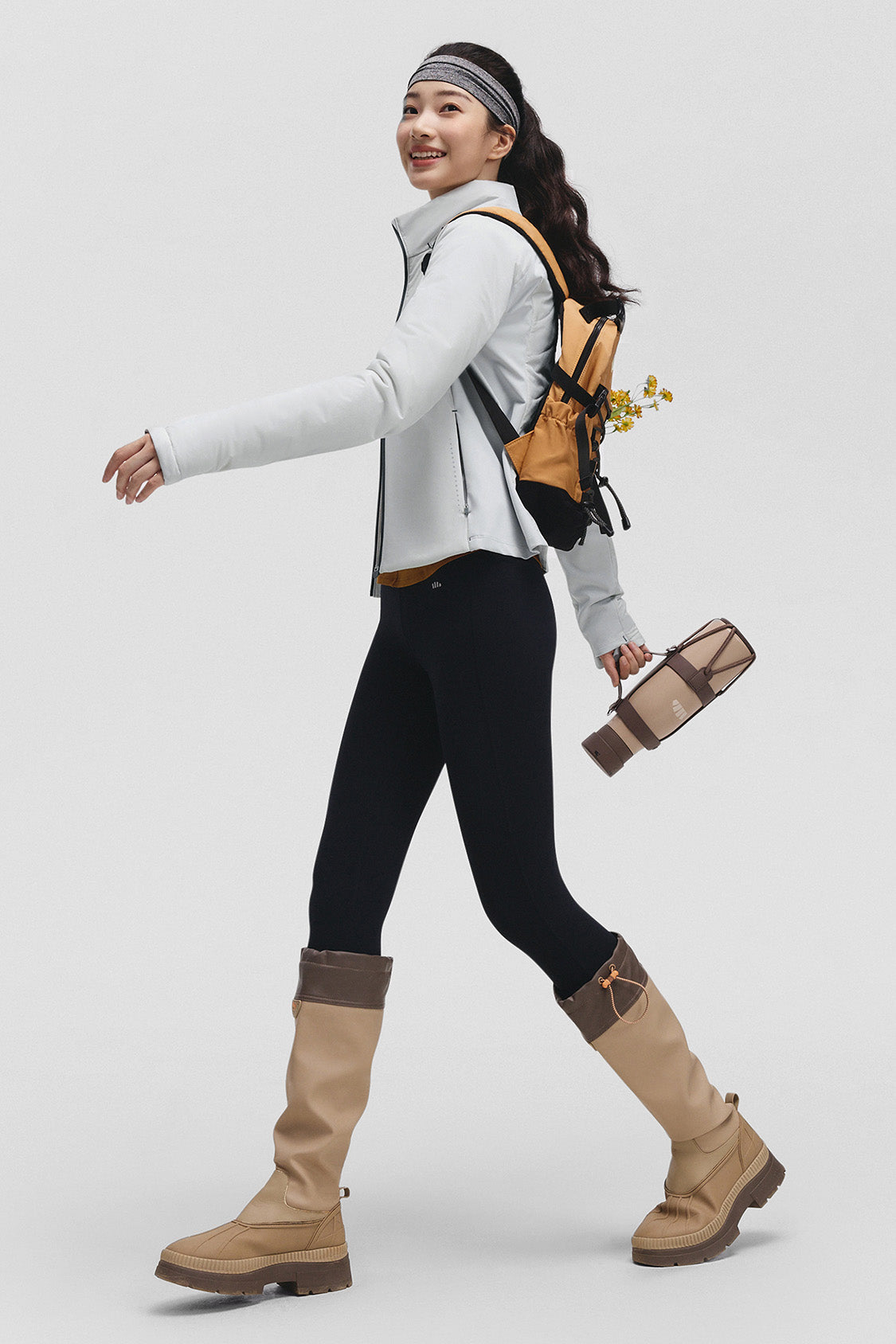 beneunder hoodmotion womens medium warmth hooded stretch fleece jacket #color_gray