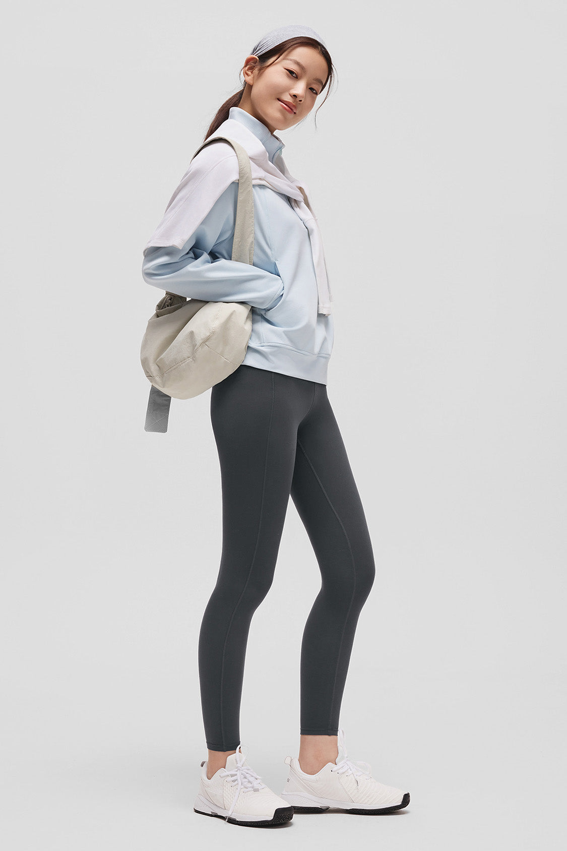 beneunder flexskin womens high stretch base layer leggings #color_gray