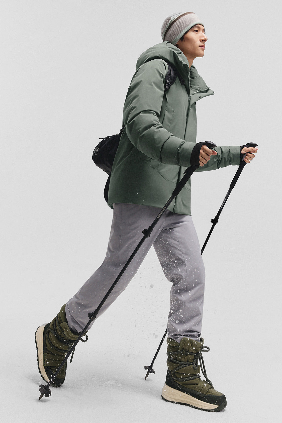 beneunder frostfort – men’s full-protection boxy down jacket (extra warm, long sleeve) #color_green