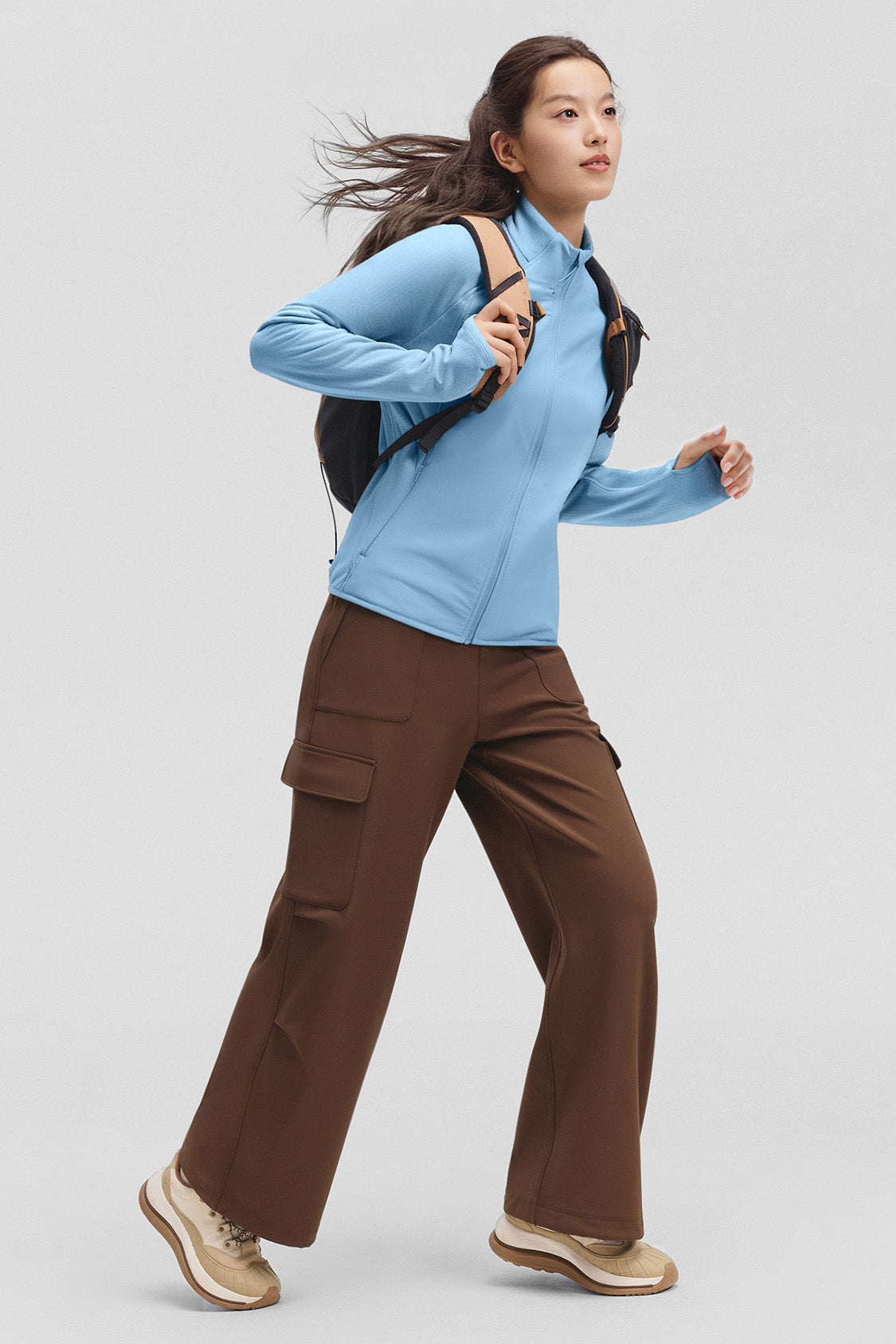 beneunder windhaven womens medium warmth windproof fleece jacket #color_light blue