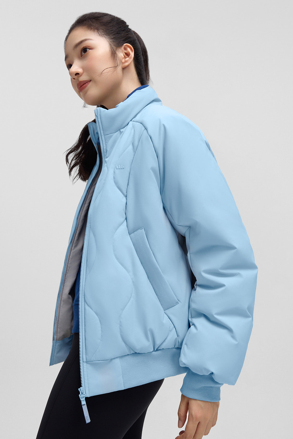 beneunder trailjacket womens medium warmth fleece jacket #color_light blue