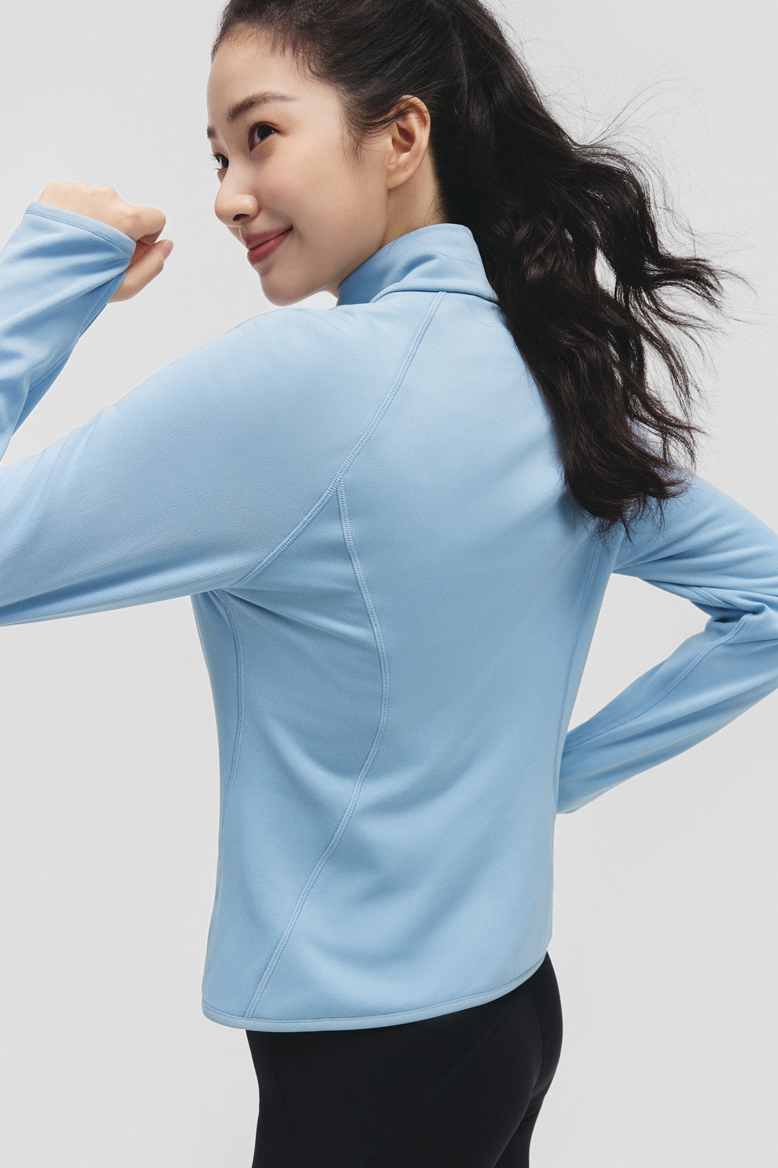 beneunder microwind womens light warmth windproof micro fleece jacket#color_light blue