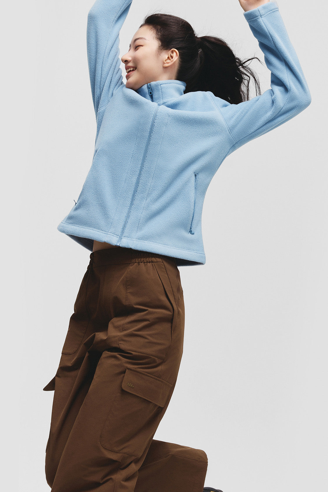 beneunder slimtherm womens light warmth slim fit fleece jacket#color_light blue