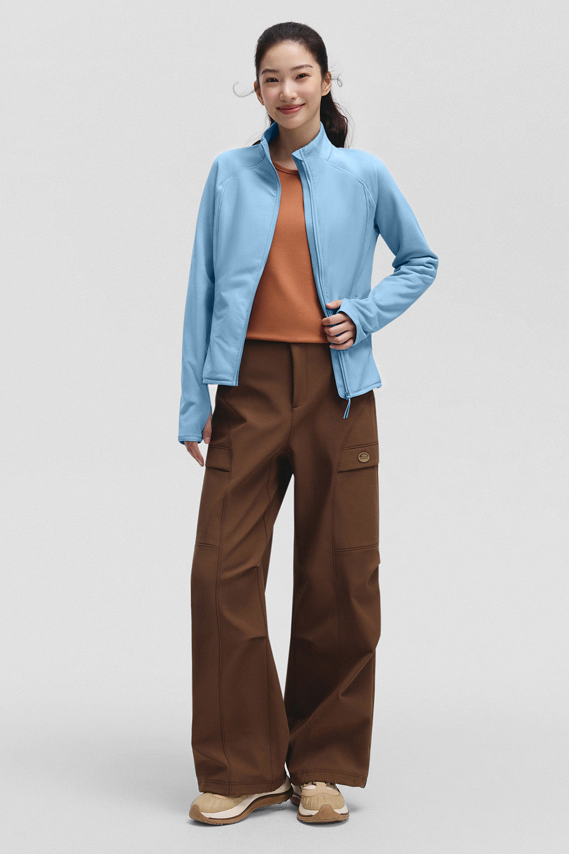 beneunder windhaven womens medium warmth windproof fleece jacket #color_light blue