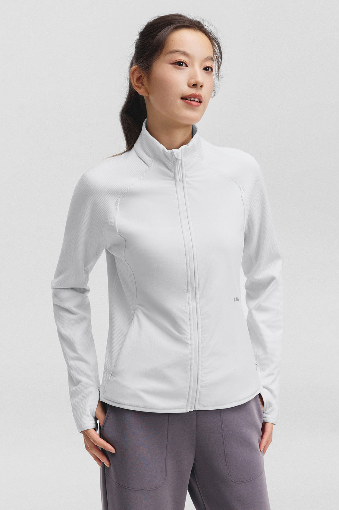 beneunder windhaven womens medium warmth windproof fleece jacket #color_light gray