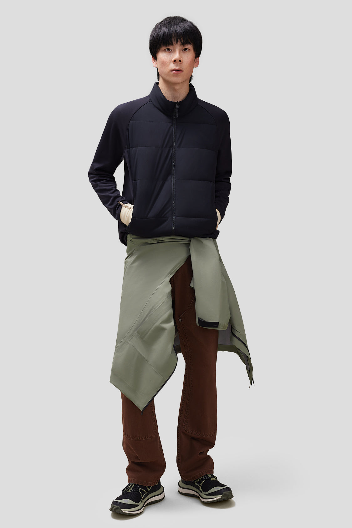 beneunder men's 3-in-1 storm jacket #color_moon shadow green