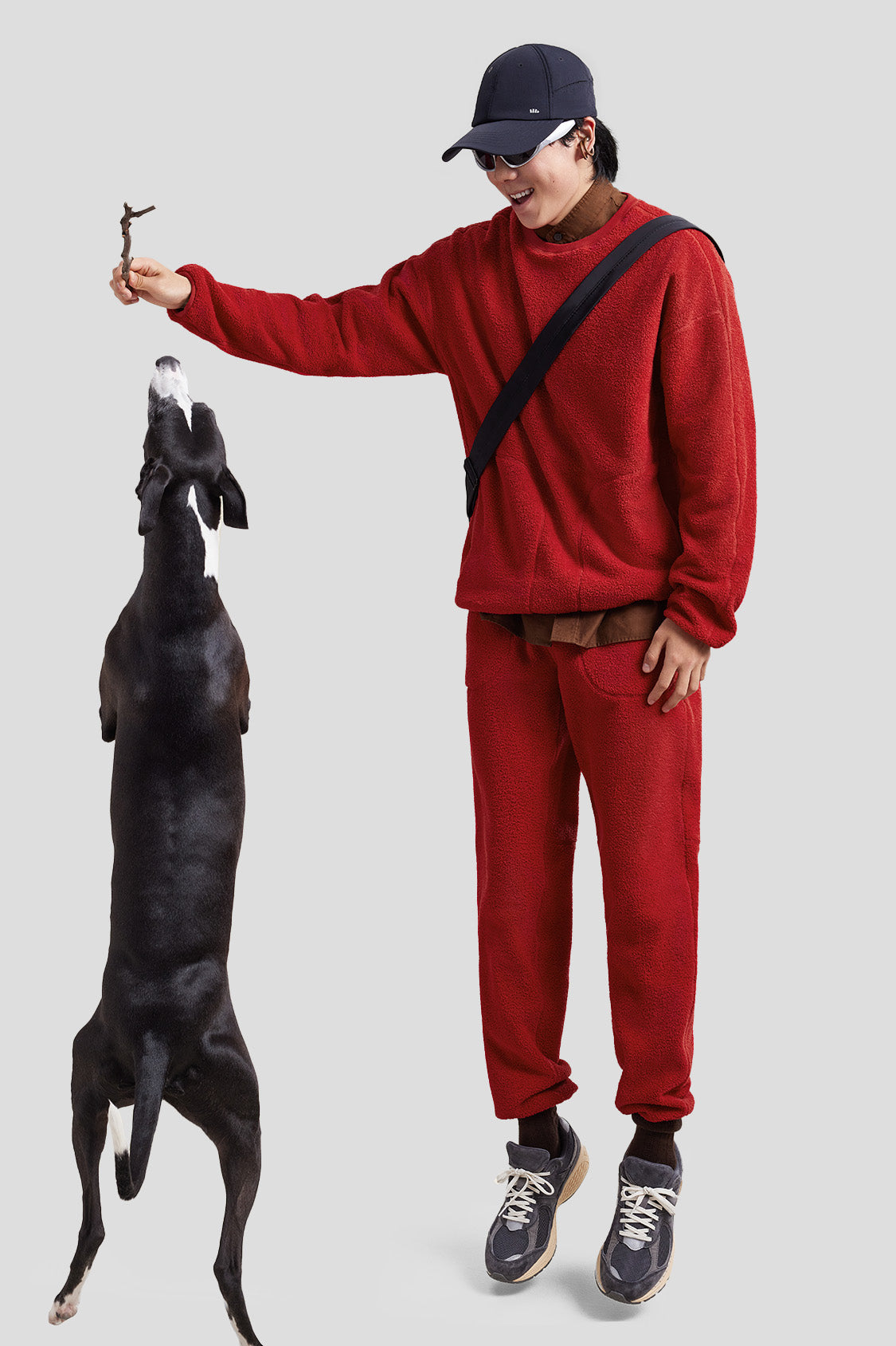 beneunder men's cozy fleece loungewear #color_brick red