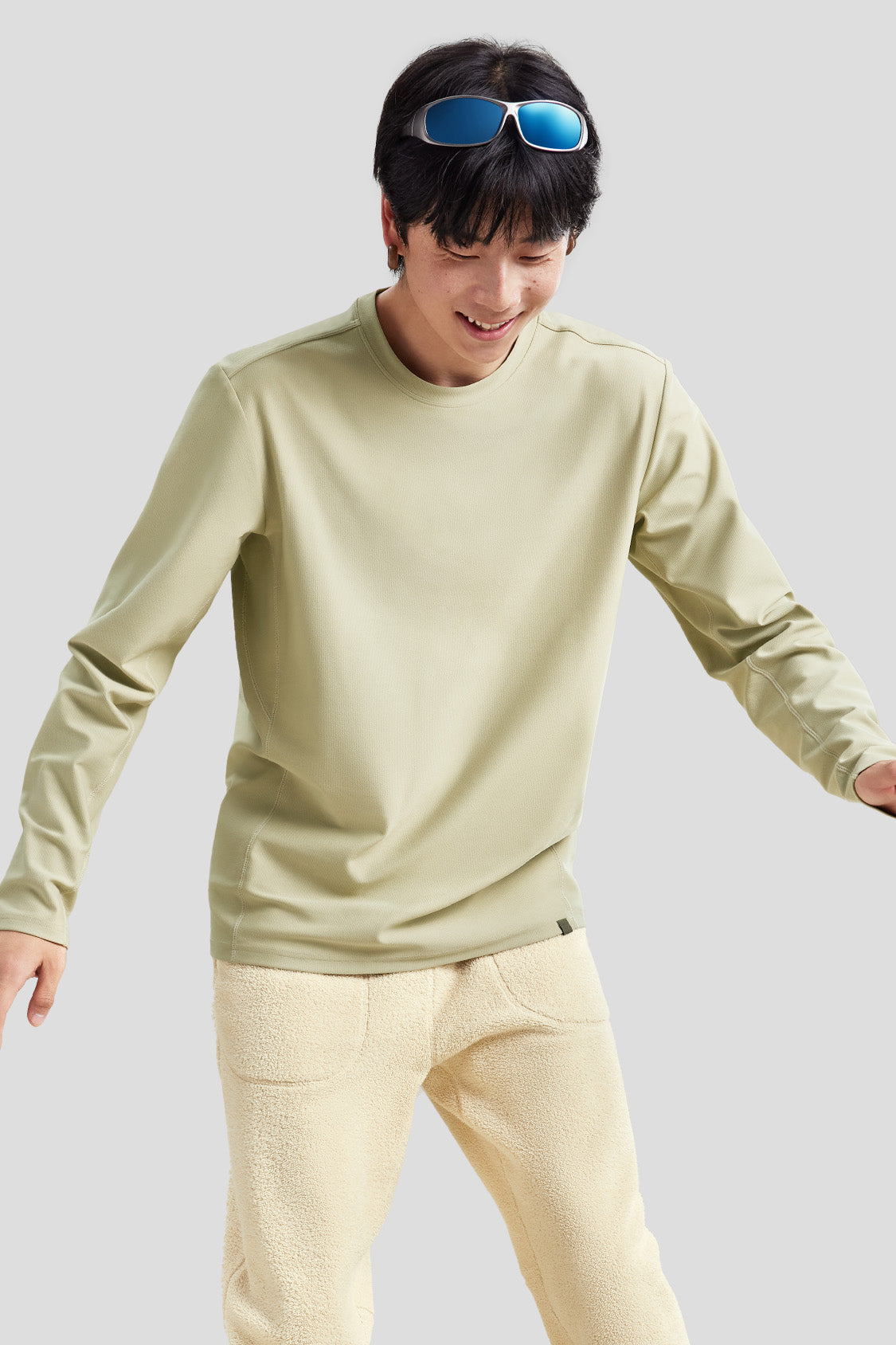 men's high-elasticity base layer shirt #color_teal