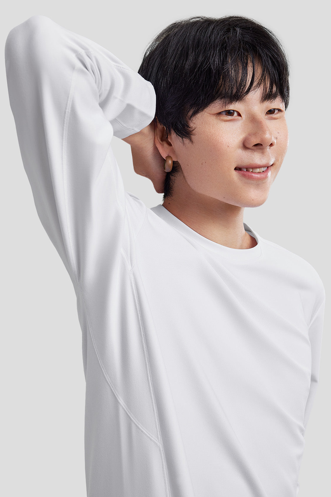 men's high-elasticity base layer shirt #color_white