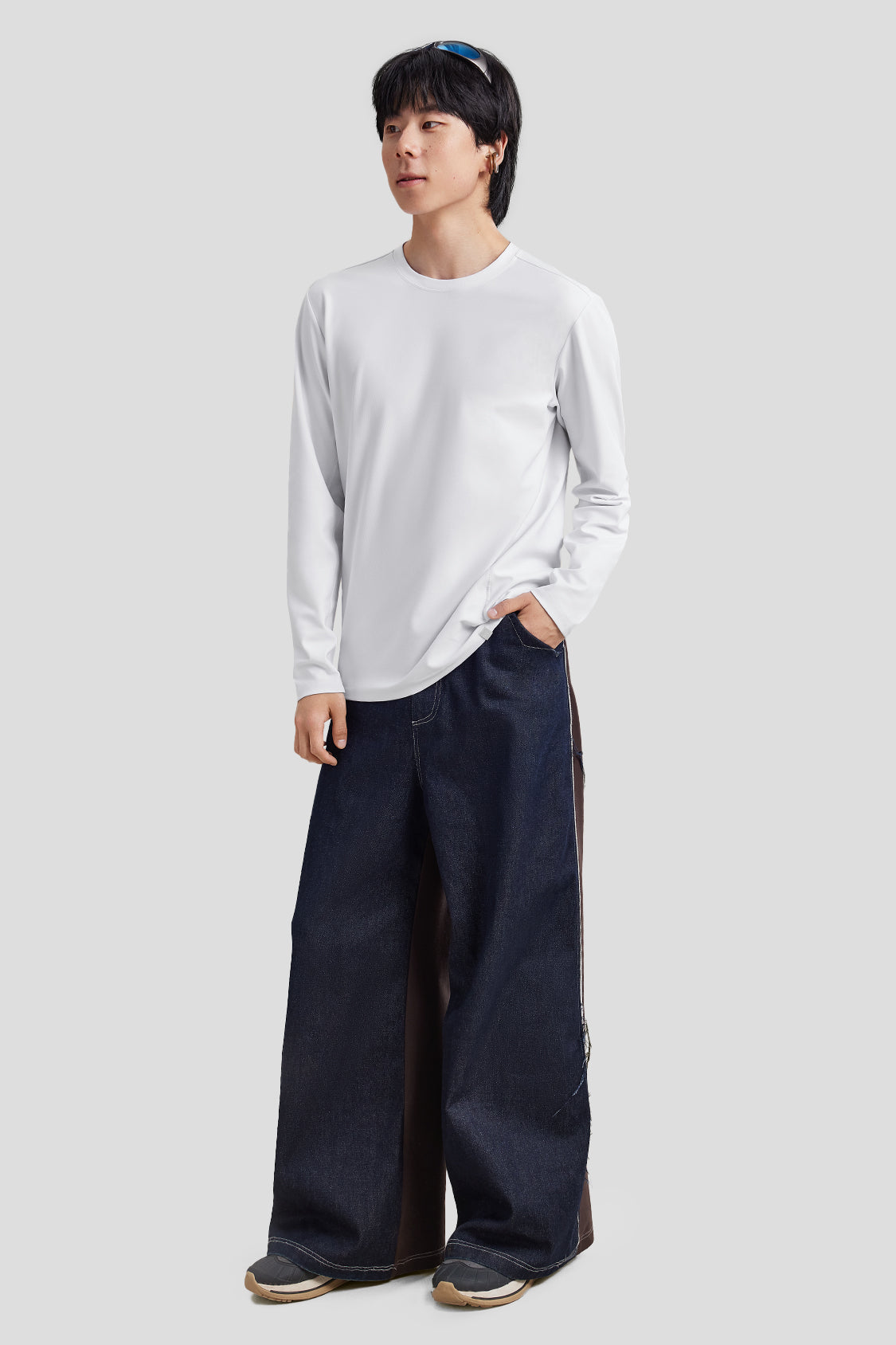 men's high-elasticity base layer shirt #color_white