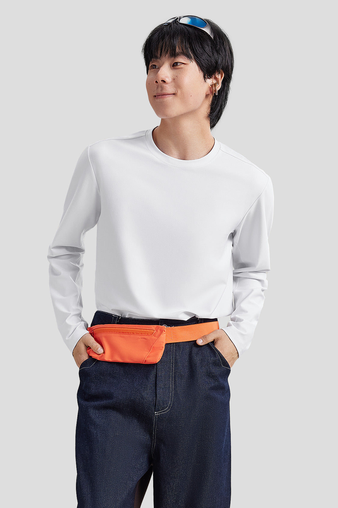 men's high-elasticity base layer shirt #color_white