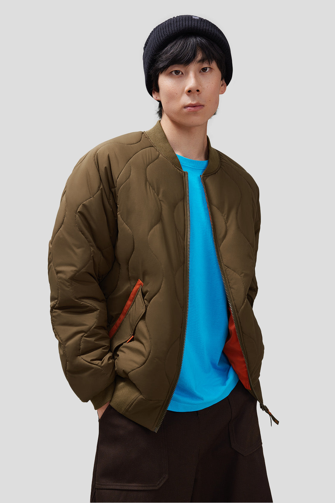 beneunder men's insulated jacket with stand collar #color_truffle brown