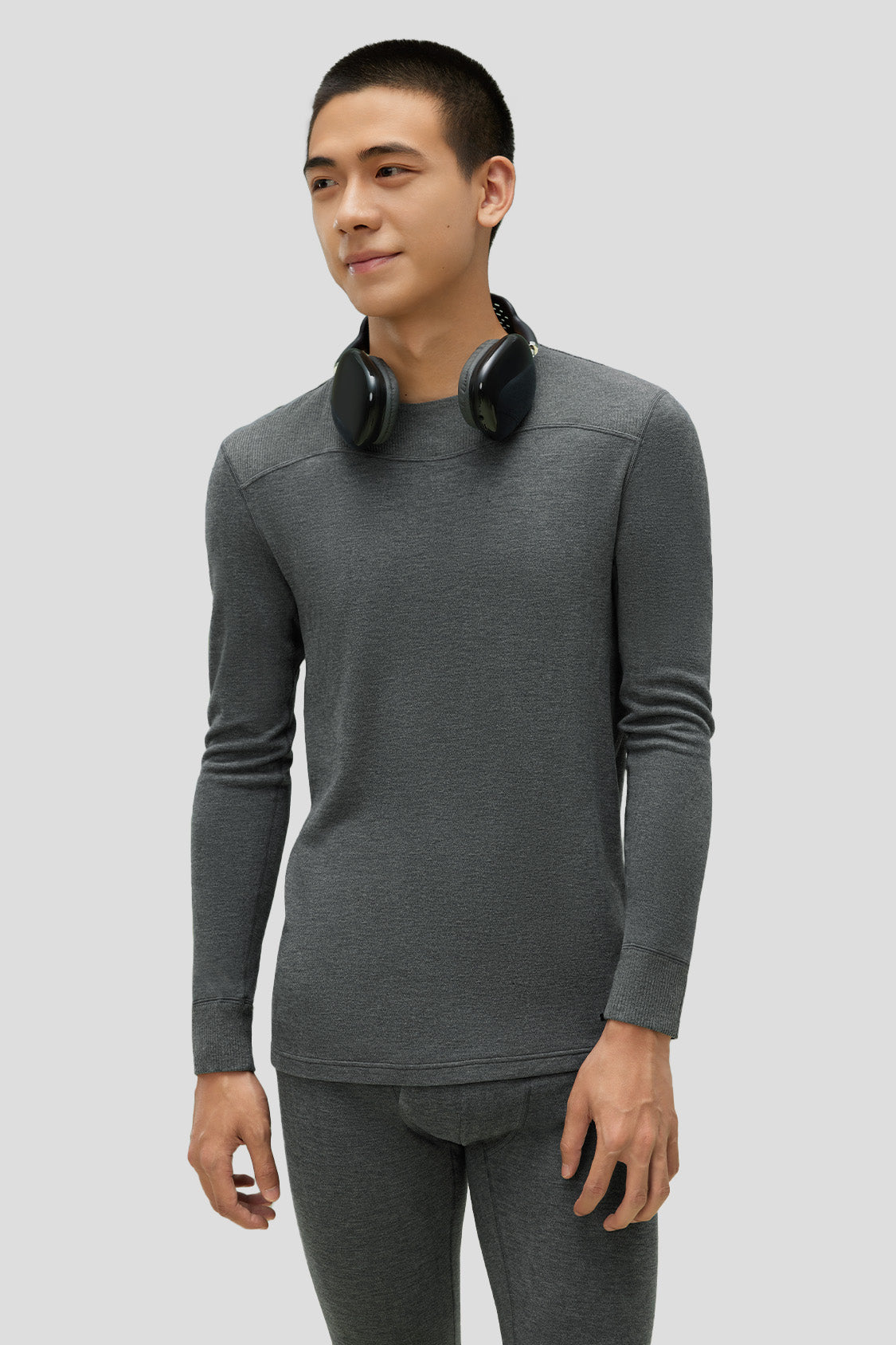 beneunder men's thermal base layer set #color_inkstone gray