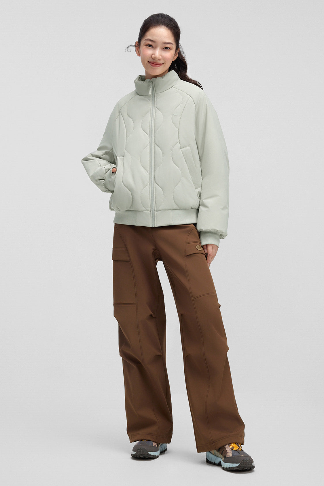 beneunder trailjacket womens medium warmth fleece jacket #color_mint green