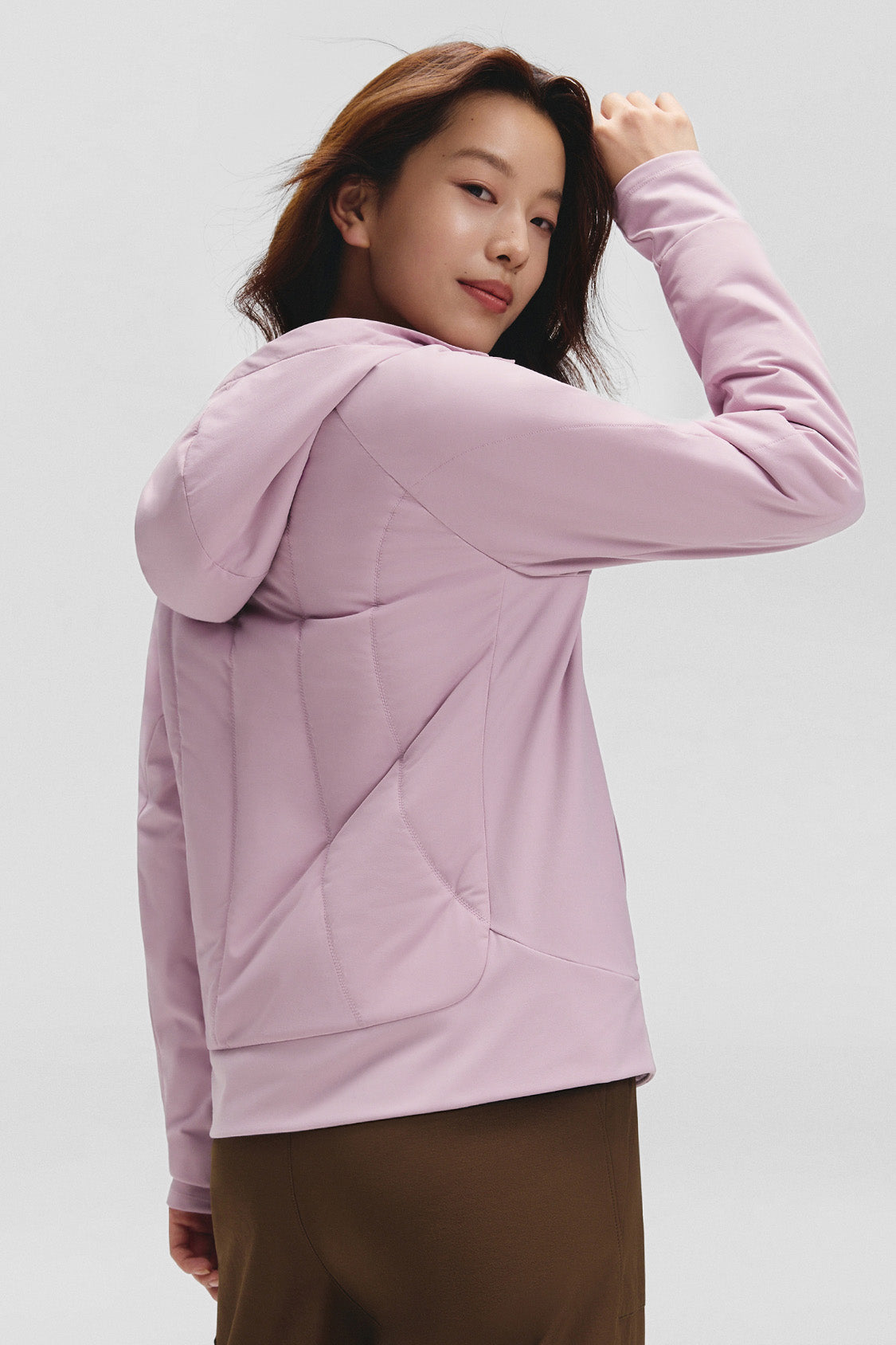 beneunder hoodbreeze womens medium warmth hooded stretch fleece jacket #color_pink