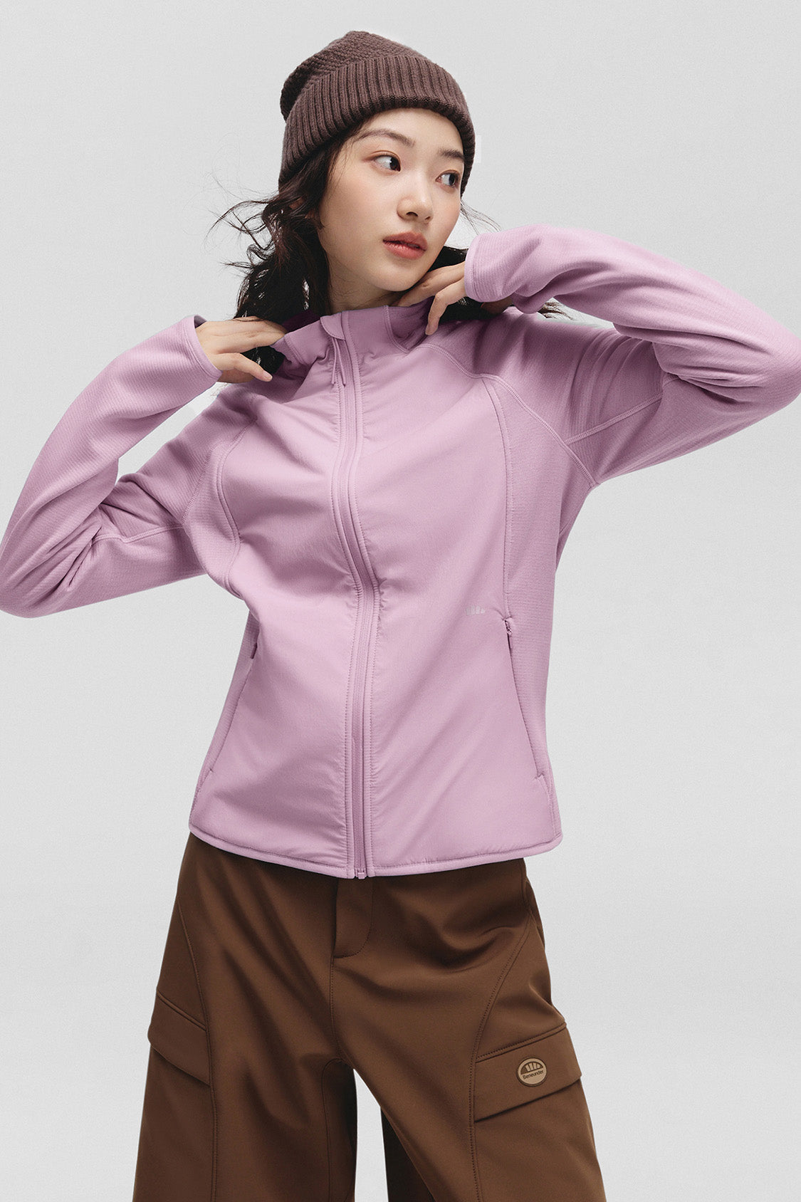 beneunder windhaven womens medium warmth windproof fleece jacket #color_pink