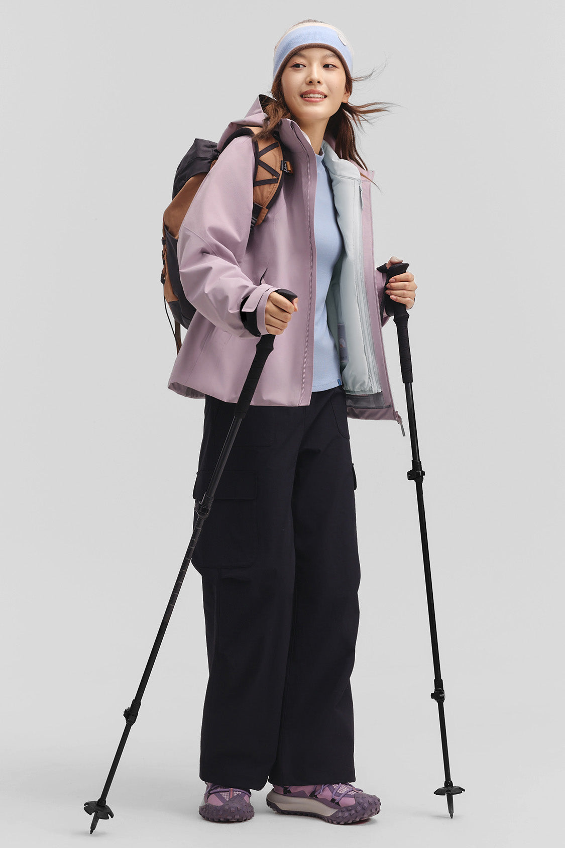 beneunder peakflex – women’s stretch insulated shell jacket (removable hood, warm liner) #color_pink