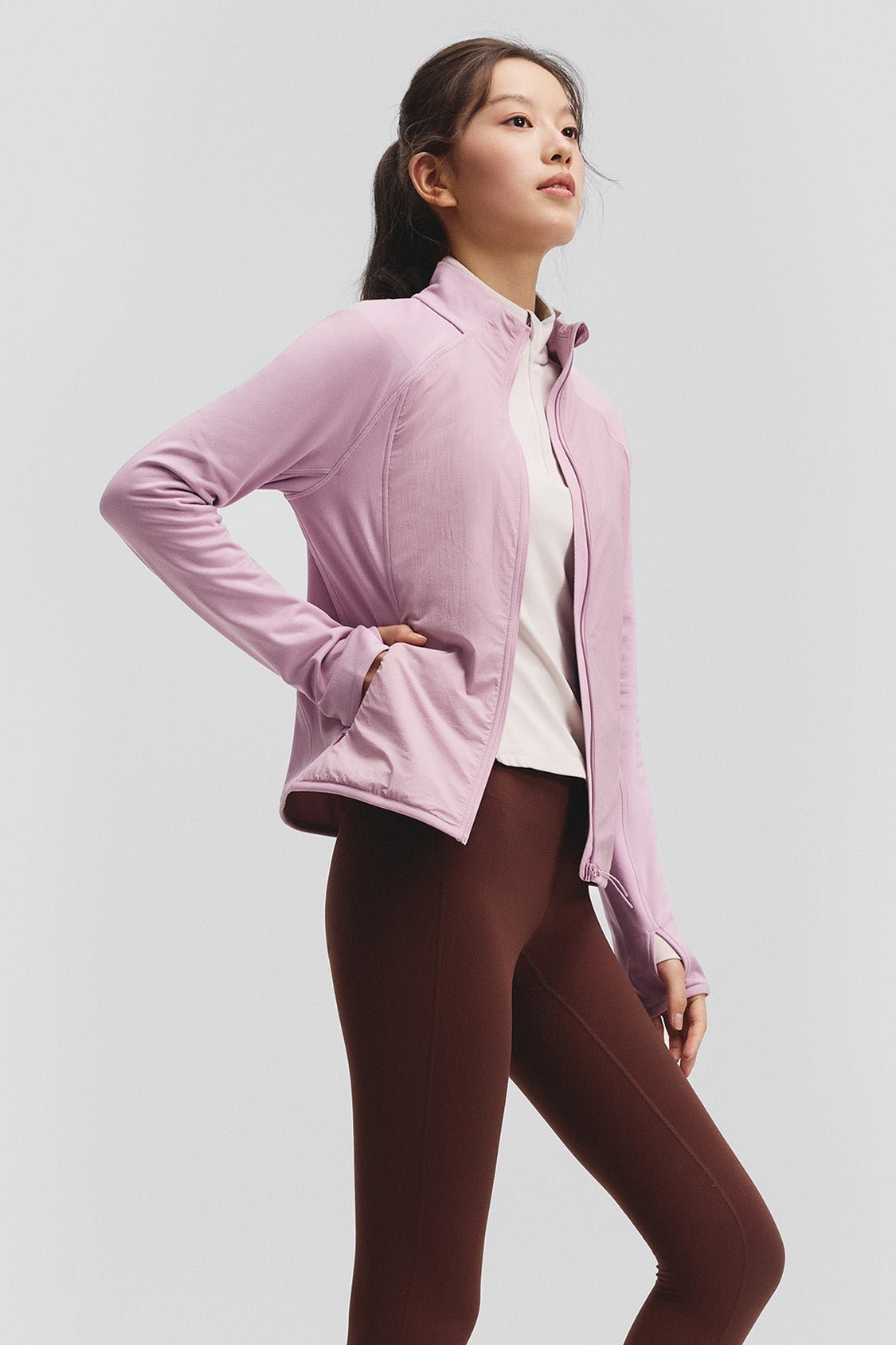 beneunder microwind womens light warmth windproof micro fleece jacket#color_pink