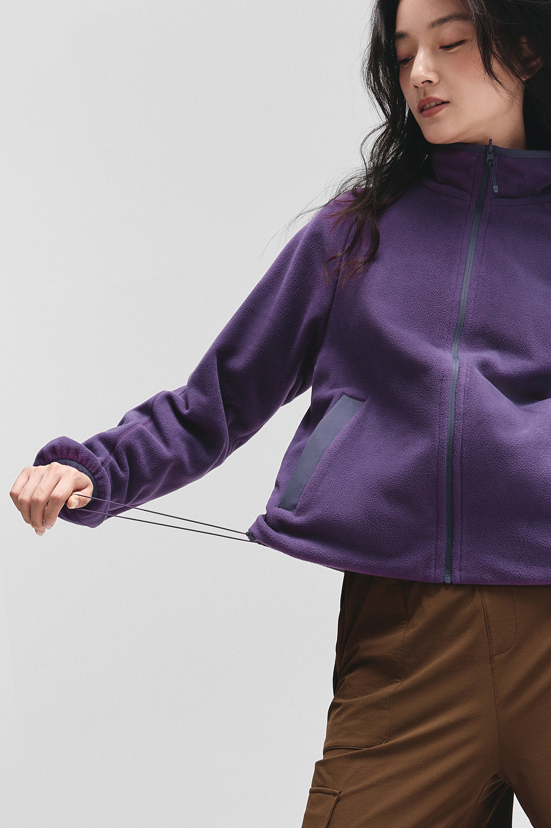 beneunder flipbreeze womens light warmth reversible fleece jacket#color_purple