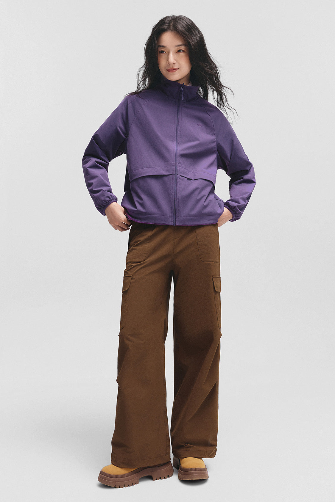 beneunder flipbreeze womens light warmth reversible fleece jacket#color_purple